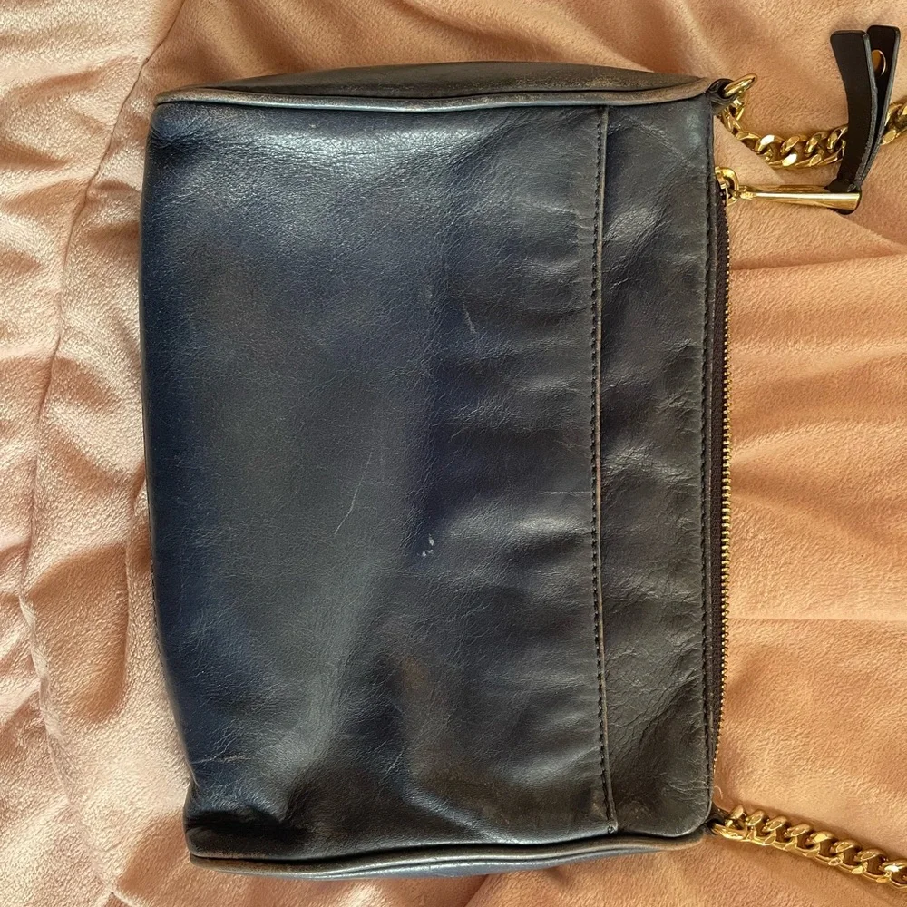 Michael Kors Navy Leather Crossbody Bag - Picture 5 of 6
